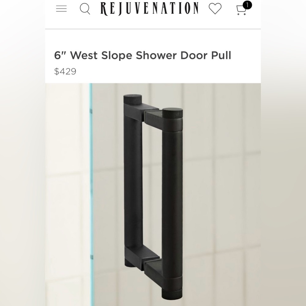 Rejuvenation West Slope shower door pulls- Oiled Bronze